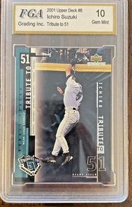 2001 Upper Deck #18 Ichiro Suzuki Gem Mint Rookie Card, omaggio al 51-graded 10 - Foto 1 di 8
