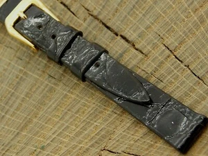 Stylecraft Vintage NOS 12mm Brown Crocodile Unused Watch Band w Gold Tone Buckle - Picture 1 of 4