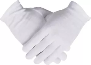 100% Cotton Gloves, 6 Pairs White Cotton Gloves for Women Dry Hands Eczema SPA M - Picture 1 of 4