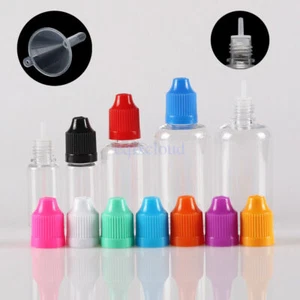 Bottiglie contagocce olio PET plastica vuota 5ml 10ml 20ml 30ml 50ml tappo a prova di bambino - Foto 1 di 15