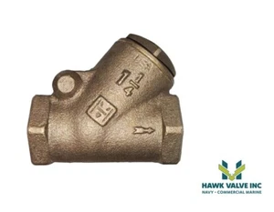 1-1/4" BRONZE 300 SWP 600 WOG FNPT Y-PATTERN SWING CHECK MILWAUKEE VALVE Fig.507 - Picture 1 of 5