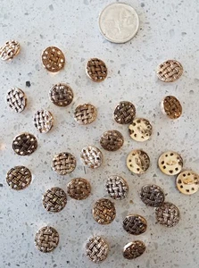 Lot of 50x Brand New 11mm Gold Vintage Metal Shank sewing buttons - Picture 1 of 2