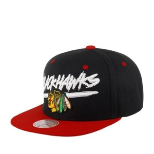 Brand New Mitchell & Ness Blackhawks Transcript Snapback Hat - Picture 1 of 3