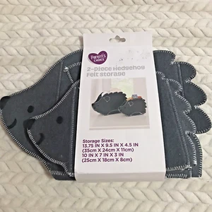 Parent's Choice 2 Piece Hedgehog Felt Baby Room Storage Organizer Dark Gray - Picture 1 of 3