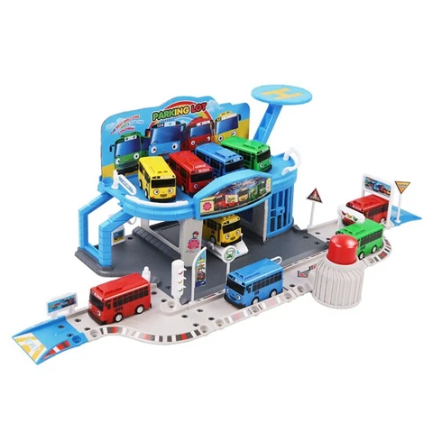Cartoons Tayo the Little Bus Set Assembled Bus Station Parking Lot Car Runway F9 Cover