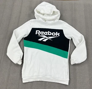 Reebok Hoodie Dress Womens Medium White Pullover Oversized Ribbed Cuffs Classics - Picture 1 of 11