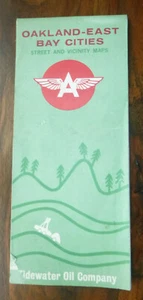 1964 Oakland East Bay Cities street road map Tidewater Flying A oil gas - Picture 1 of 3