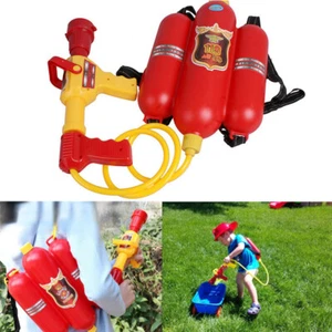 Firefighter Fireman Backpack Water Gun Toy For Kids Water Squirt Outdoor Summer - Picture 1 of 11