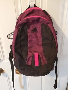 Adidas black and pink backpack with hanging hook