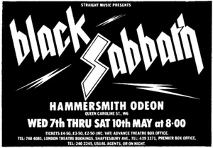 Black Sabbath Hammersmith Odeon London UK 1980 Melody Maker Konzert Werbung Reprint - Bild 1 von 1