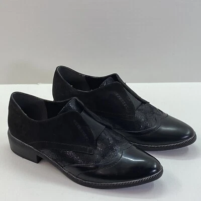 Tamaris Para Mujer Talla 38 EE. UU. 7 Cuero Negro Puntera Oxford Sin Cordones Medios Mixtos Foto 1 de 4