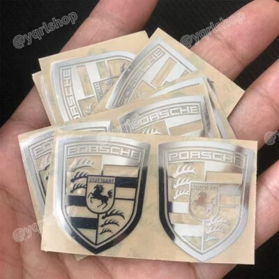 4 Pcs High Temperature Waterproof Stickers for Porsche Decal Set - Image 1 of 3