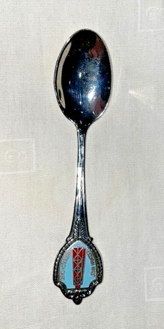 John Hancock Tourist Amazing Vintage Sterling Silver Chicago Enamel Teaspoon Wow Cover