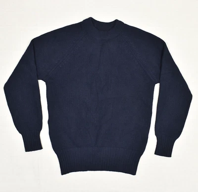Pendleton Men Pullover Sweater Crew Neck Solid Crew Wool Blue Size L Small Hole - Image 1 of 4