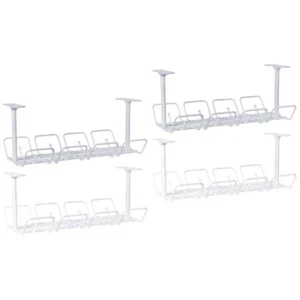 Set of 2 Draht Lagerregal Büro Kabelführungsfach Für Den Schreibtisch - Photo 1/12