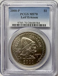 2000-P Leif Ericson Millenium Silver Dollar PCGS MS-70 - Picture 1 of 4