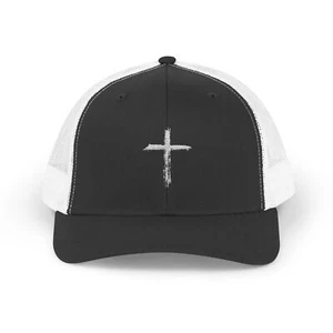 Faith Inspired Snapback Trucker Cap - Stylish Hat for Christians, Cross, Church - Picture 1 of 11