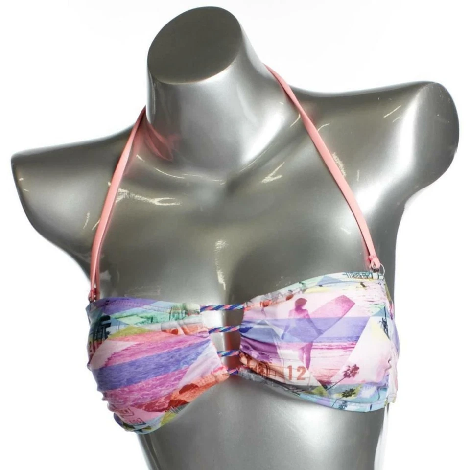 Hobie 女式 S 游泳上衣吊带粉色时尚比基尼粉色/紫色多色 — 第 1/4 张图片