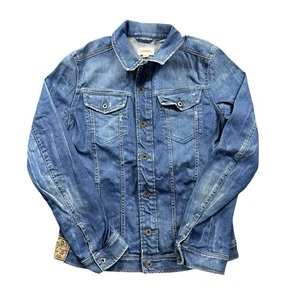 Diesel Denim Jacket Button Up Womens Small Blue Medium Wash Vtg Style Collared - Picture 1 of 12