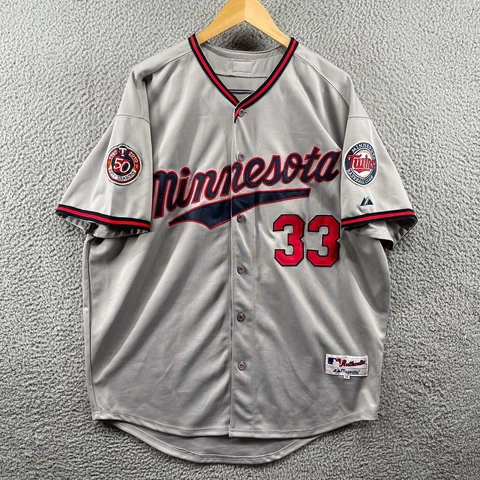 Minnesota Twins Justin Morneau Majestic Jersey Sz 56 Grey Away Sewn On Stitched Cover