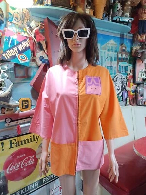 Verdadero De Colección Años 60 1970 MOD Estilista Calzoncillo Uniforme Exfoliante Peluquero Artista MCM S Foto 1 de 4