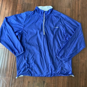 LL Bean Mens XL Alto Nylon Delgado Rompevientos Ligero Azul Zip Neck - Imagen 1 de 12