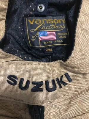 VANSON × SUZUKI Motorcycle Jacket 2XL Nylon Leather USA Made Very Good - Image 1 of 4
