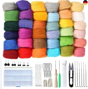 JasCherry Nadelfilz Set, 36 Farben Filzwolle Basteln, Nadelfilz Starter Kit, - Bild 1 von 7