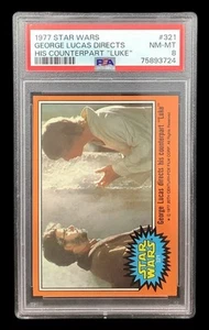 1977 topps star wars #321 george lucas rc; luke skywalker rookie PSA 8 (iAPPEAL) - Picture 1 of 3