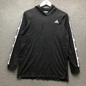 Adidas Sweatshirt Hoodie Boys Youth XL Long Sleeve Graphic Logo Heathered Gray - Picture 1 of 10