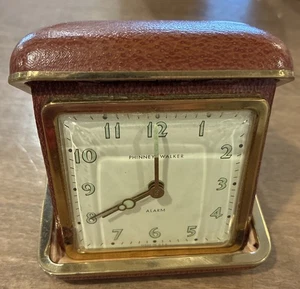 Phinney-Walker German Travel Wind-up Alarm Clock Vintage Tested Working - Picture 1 of 8
