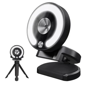 1X(4K Webcam Camera with Fill Light Laptop PC Computer Live Broadcast6250 - Photo 1/7