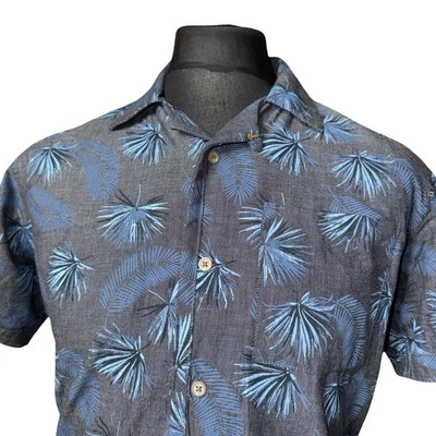 JOE BROWNS Shirt Mens MEDIUM (42") Short Sleeve Grey Floral Design - Изображение 1 из 4