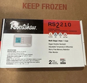 New Robertshaw RS2210 Digital Non-Programmable Thermostat Multi (2 Heat/1 Cool) - Picture 1 of 3