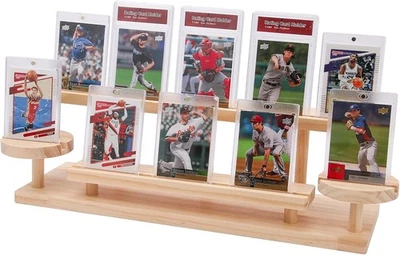Wooden Trading Card Display Stand, 3-Tier Card Holder for Graded, Sports and TCG - Image 1 of 4