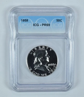 1958 Franklin Half Dollar PR69 ICG *0167 - Image 1 of 4