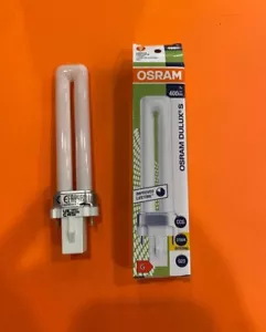 BOX OF 10 NEW 7W OSRAM DULUX S Twin CF Light Bulb F7TT/27K G23 2 pin - Picture 1 of 3