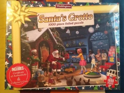 SANTA'S GROTTO 1000 PIECE FOILED JIGSAW PUZZLE BY WADDINGTONS NEW & SEALED XMAS - Image 1 of 4