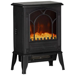 Electric Fireplace Heater Freestanding Stove 750W/1500W with Realistic LED Flame - Picture 1 of 11