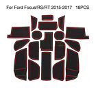 Rutschfest Tr Slot Matte fr For Ford Focus 2015-2019 Tor Rille Pad Panel Rot