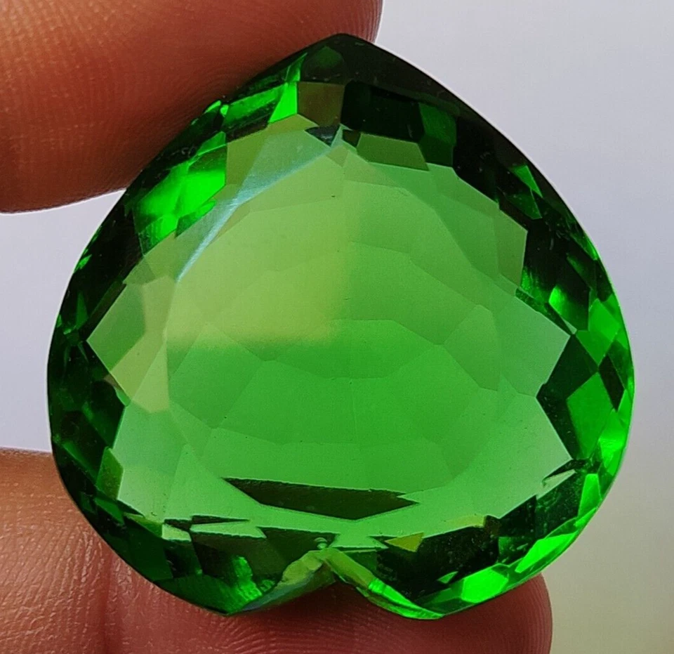 Large Green Peridot 75.30 Ct. Translucent Heart Cut Loose Gemstone @Best Price - Image 1 of 4