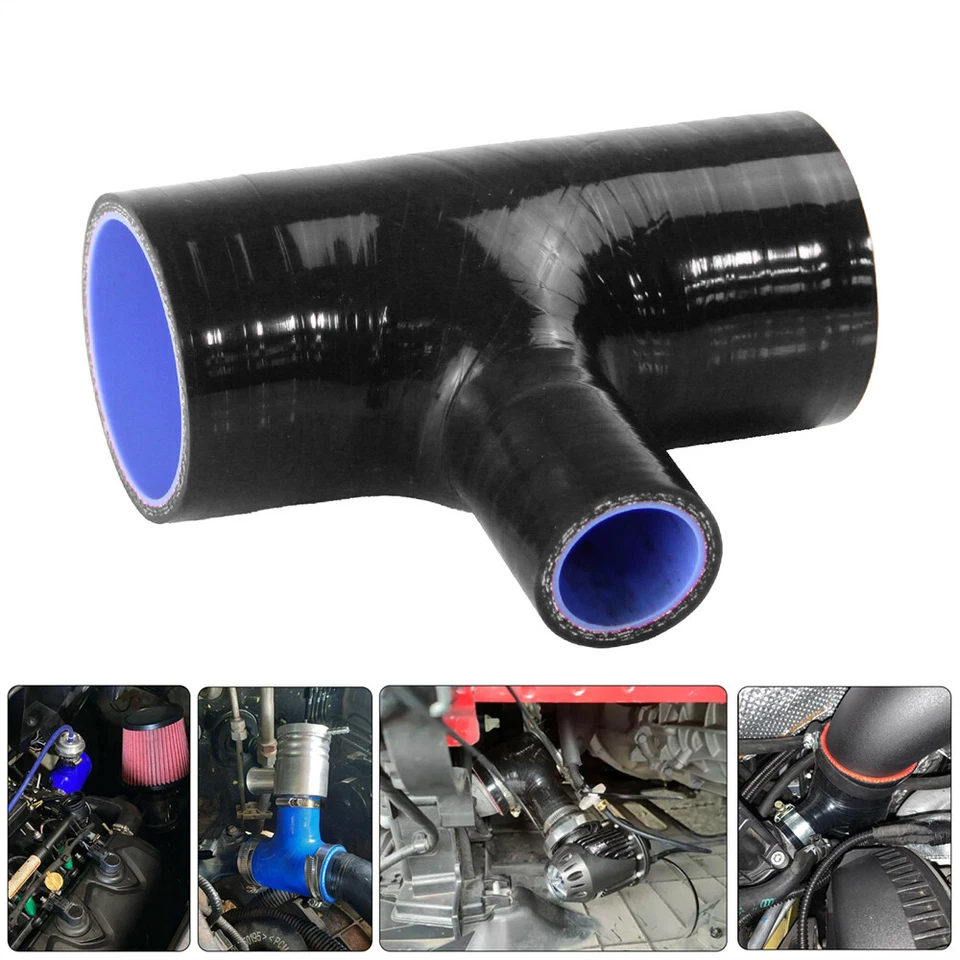 Silicone Hose Bend T-Piece 3 Way BOV Coupler ID 2.0" 51mm, Spout ID 1" 25mm BK  - Изображение 1 из 4