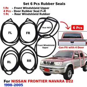 Windscreen Rubber Door Seal Fits Nissan Frontier D22 4D Pickup 1998-05 Set 6 New - Picture 1 of 8
