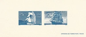 Gravure Epreuve timbre poste 1999 Les Voiliers Belle Poule et Belem - Picture 1 of 1