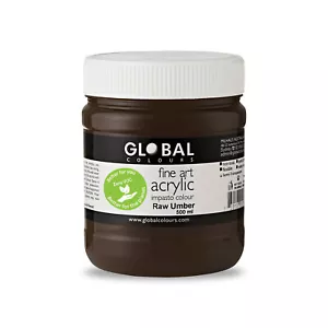 Raw Umber - Global Colours Eco-Friendly Fine Art Acrylic Artist Paint 500ml - Picture 1 of 2