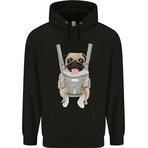 A Pug in a Baby Harness Funny Dog Childrens Kids Hoodie - Picture 1 of 88