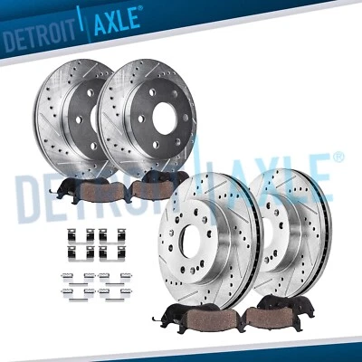 Pastillas de freno rotores perforados delanteros traseros para Chevy GMC Silverado Sierra 1500 Tahoe Foto 1 de 4