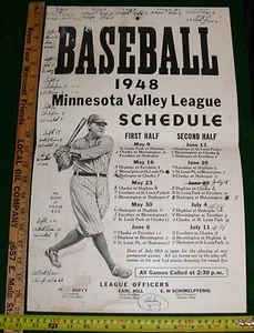 BASEBALL MINNESOTA HISTORICAL MINNESOTA POSTERS BROADSIDE FLYER BABE RUTH - Picture 1 of 3