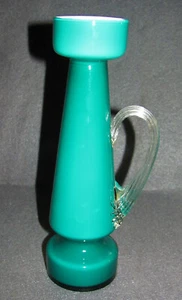 Hyazinthenglas Vase Überfang Weiß/Grün - Bild 1 von 5