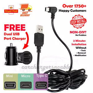 Dash Cable Camera Cam USB Charging Mini Car for Charger Lead Power DVR Long - Picture 1 of 15